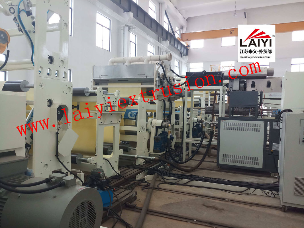 เครื่องม้วนกระดาษสองด้านเครื่องยกอัตโนมัติ Extruder